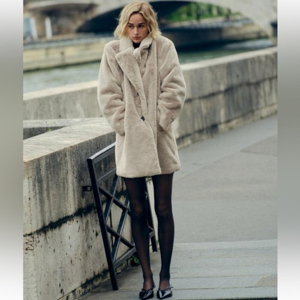 ZARA FAUX FUR COAT